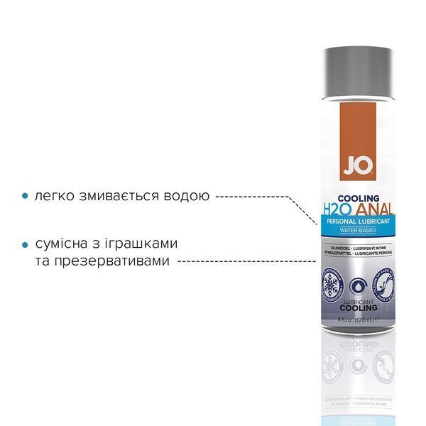 Анальна змазка JO ANAL H2O &mdash; COOLING (120 мл) охолоджувальна, на водній основі SO1695