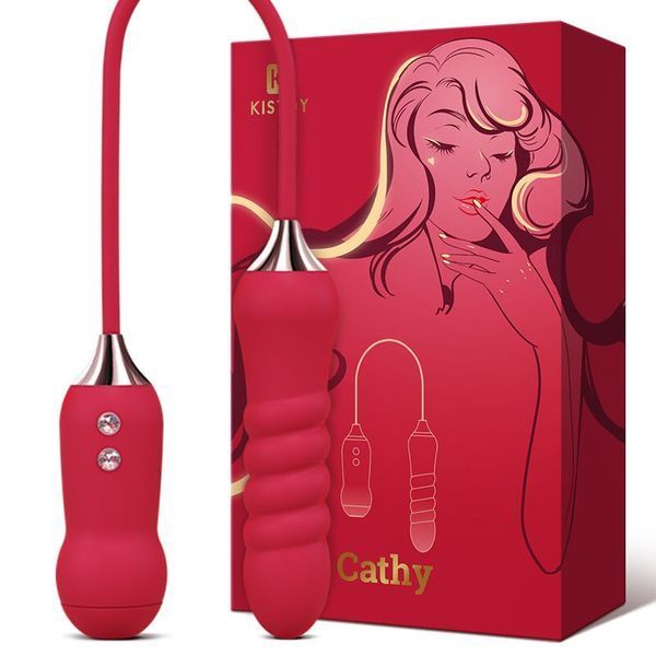 Пульсатор с вакуумным стимулятором KISTOY Cathy Red на гибкой сцепке SO6036