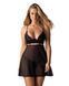 Беби-долл Obsessive Nutris babydoll & thong, XL/2XL, имитация лифа и юбочки, стринги в комплекте SX1165 фото 1