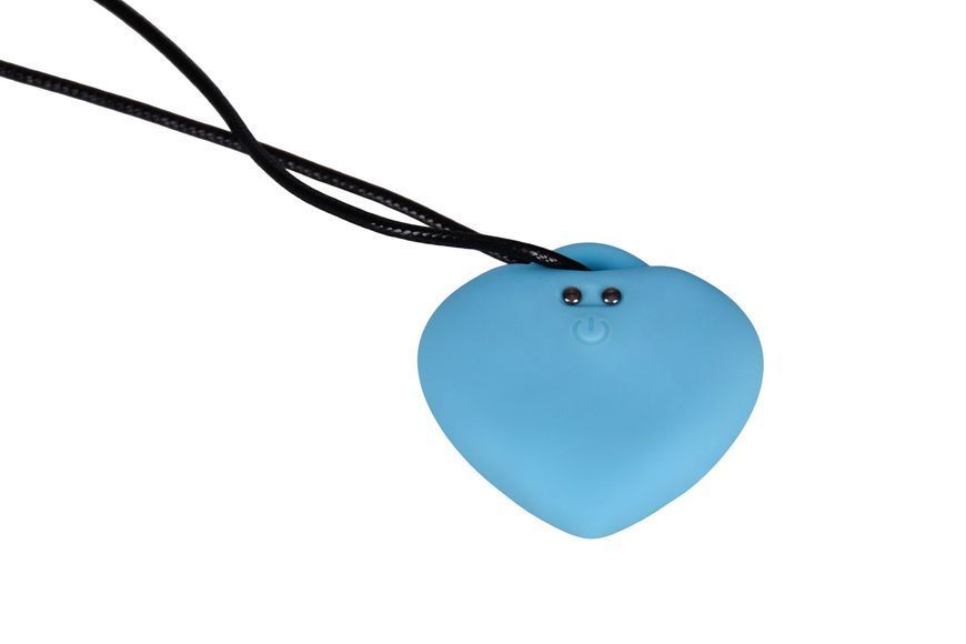 Мини-вибратор &laquo;Сердечко&raquo; FairyGasm PleasureStone blue, 9 режимов, на шнурке SX0643