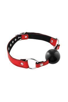 Кляп Fetish Tentation Premium Leather gag with silicone ball Red SX1100
