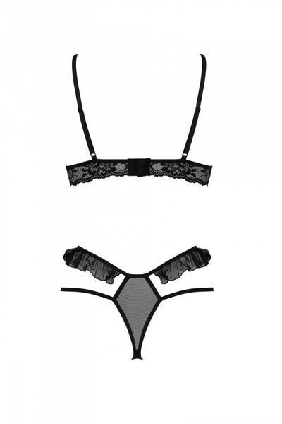 Еротичний комплект Passion DOLLY SET, S/M, black, з відкритими чашками SO9705
