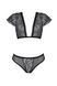 Комплект Passion LEAFA BIKINI black S/M, бюстгальтер-топ з рукавчиками, стрінги-шортики з вирізом SX0498 фото 3