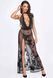 Платье Noir Handmade F312 Divinity, XL, black, прозрачное, в пол, открытая спина, разрез сбоку SX0312 фото 3