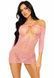 Платье-сетка с сердечками Leg Avenue Heart net mini dress Pink, завязки, открытые плечи, one size SO7960 фото 4