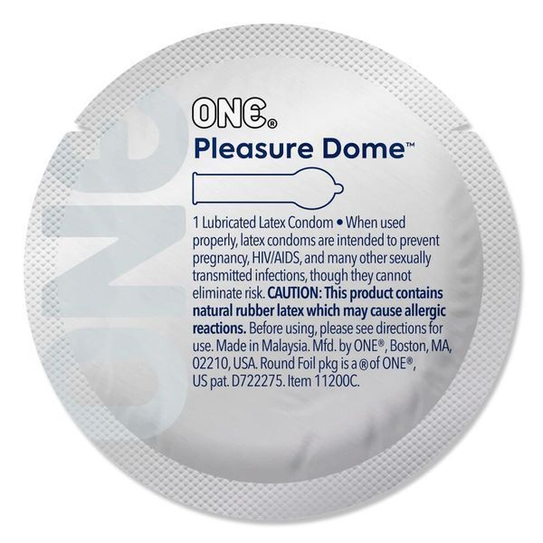 Набір презервативів ONE Pleasure Dome, 100 шт, гладенькі, з розширеною головкою, паковання-тубус SX0744