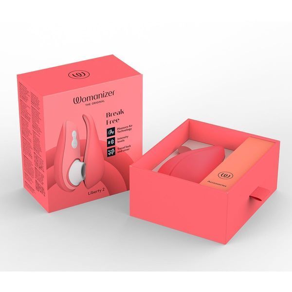 Вакуумний кліторальний стимулятор Womanizer Liberty 2 Vibrant Rose, 8 режимів, магнітна кришечка SX0522
