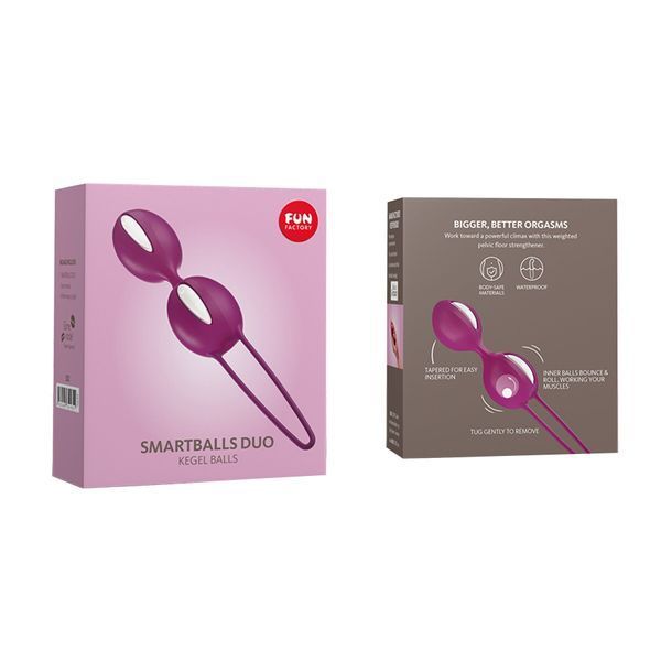 Вагинальные шарики Fun Factory SMARTBALLS DUO, бордово-белые, 2 шт, диаметр 3,2 и 3,6 см SX0963