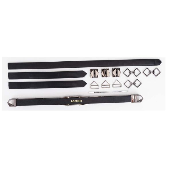 Фіксатор-розпірка LOCKINK Adjustable Spreader Bar Set, чорний, шкіряний, ремені для шиї, рук/ніг SX0853