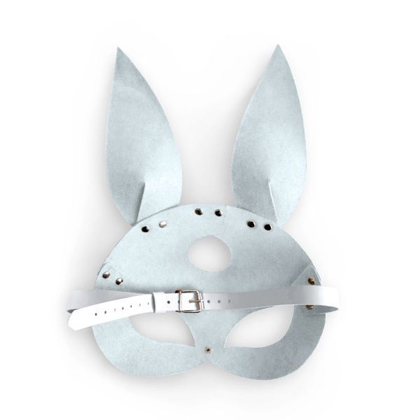 Кожаная маска Зайки Art of Sex - Bunny mask, цвет Белый SO9646