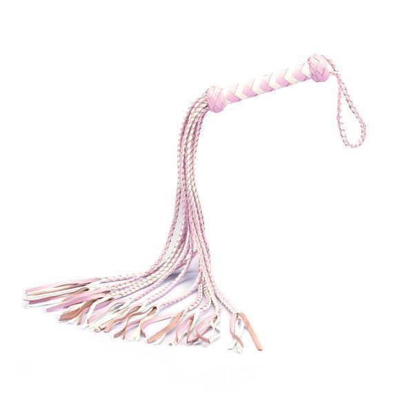 Флоггер Liebe Seele White & Pink Leather Whip SX2833