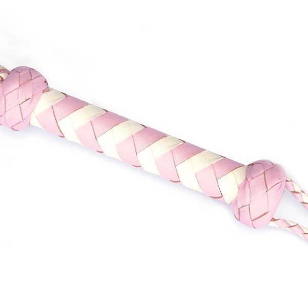 Флоггер Liebe Seele White & Pink Leather Whip SX2833