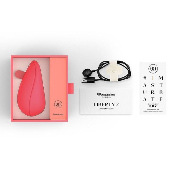 Вакуумний кліторальний стимулятор Womanizer Liberty 2 Vibrant Rose, 8 режимів, магнітна кришечка SX0522