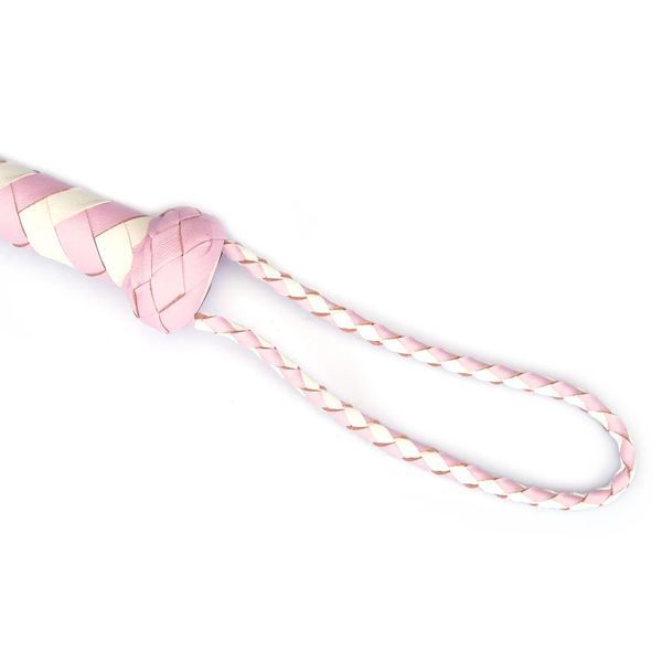 Флоггер Liebe Seele White & Pink Leather Whip SX2833