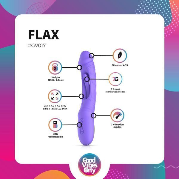 Вібратор Good Vibes Only - Flax Vibrating Dildo with G-Spot Stimulator SX3064