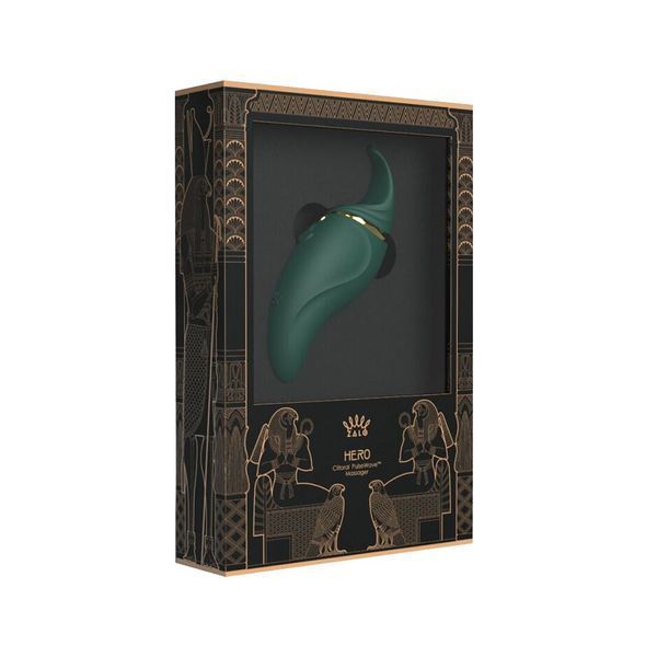 Вібратор 2в1 з язичком Zalo &mdash; Hero Jewel Green, кристал Swarovski SO6660