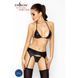 Комплект белья под латекс Passion CAPRI SET XXL/XXXL, black, мини-бикини, стринги, пояс для чулок EL10903 фото 2