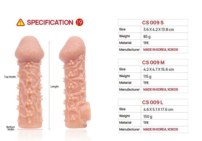 Насадка на член Kokos Cock Sleeve CS 009 M SX1467