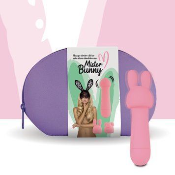 Мінівібратор FeelzToys Mister Bunny Pink з двома насадками SO4437