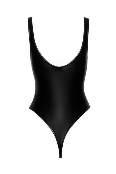 Боді з мокрим ефектом Noir Handmade F244 Powerwetlook body with high cut bottom hem, L SX0163