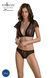 Комплект Passion LEAFA BIKINI black, XXL/XXXL, бюстгальтер-топ с рукавчиками, стринги-шортики с вырезом SX0499 фото 1