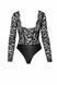 Боді Noir Handmade F296 Psyche, S, мереживо, довгий рукав, низ під латекс, з доступом SX0213 фото 6