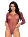 Сетчатое боди со стразами Leg Avenue Crystalized fishnet bodysuit Burgundy One Size SO9135 фото 1