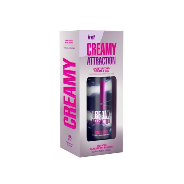 Увлажняющий крем-гель 2в1 Intt Creamy Attraction Blackberry 100мл, вкус ежевики, унисекс SX2658