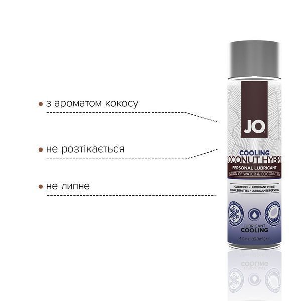 Охлаждающая смазка-крем с кокосовым маслом JO Coconut Hybrid COOLING (120 мл) белая SO1698