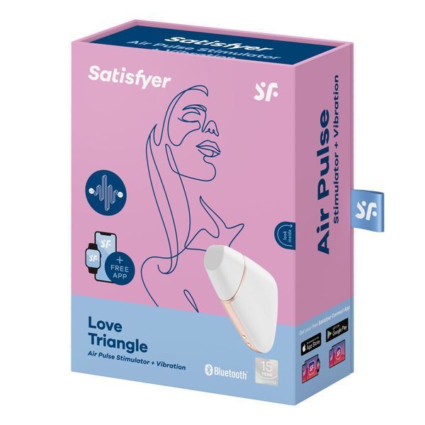 Вакуумный клиторальный стимулятор Satisfyer Love Triangle White с управлением через интернет SO3896