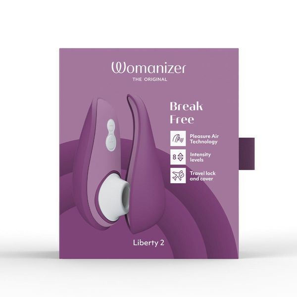 Вакуумний кліторальний стимулятор Womanizer Liberty 2 Purple, 8 режимів, магнітна кришечка SX0523
