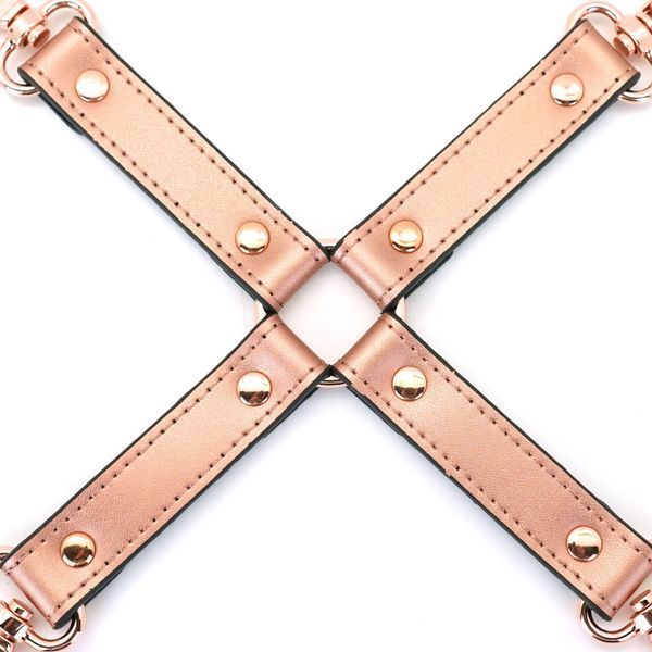 Хрестовина для фіксації Liebe Seele Rose Gold Memory Hog Tie, натуральна шкіра, рожеве золото SO9498