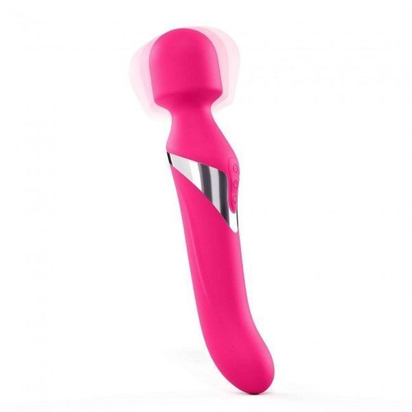Вібромасажер 2в1 Dorcel Dual Orgasms Magenta класичний масажер і вібратор з перлинним масажем SO3090