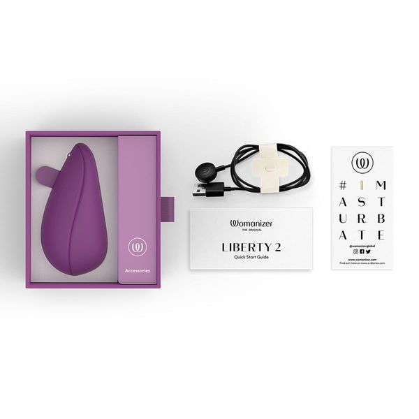 Вакуумний кліторальний стимулятор Womanizer Liberty 2 Purple, 8 режимів, магнітна кришечка SX0523