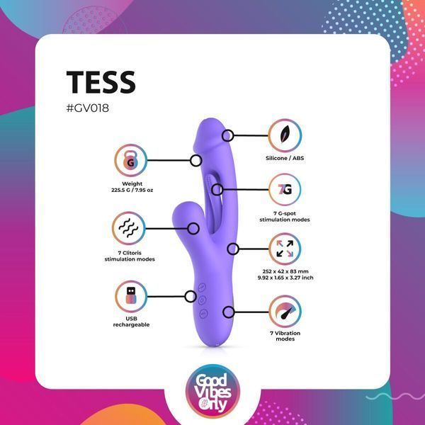 Вибратор-кролик Good Vibes Only - Tess Rabbit Vibrator with G-Spot Stimulator SX3065