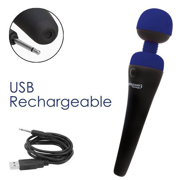 Вибромассажер PalmPower Recharge Blue, перезаряжаемый, гибкая головка, тревел-замок SO8901