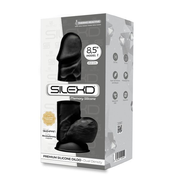 Фаллоимитатор SilexD Norman Black (MODEL 4 size 8.5in), двухслойный, силикон+Silexpan, диаметр 5см SO9922