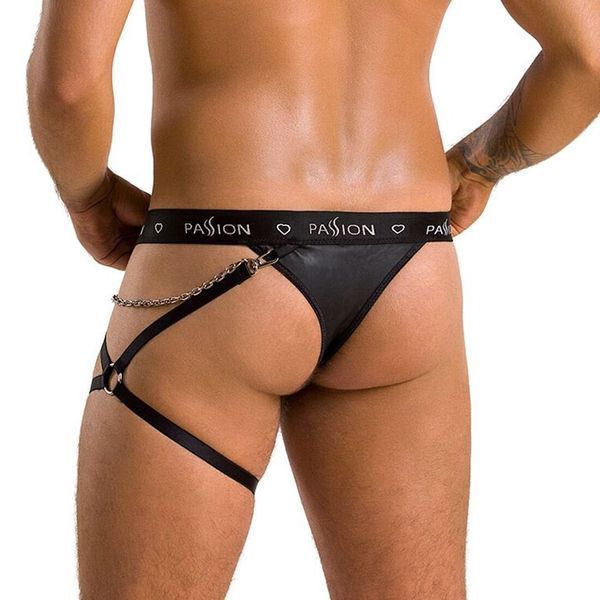 Чоловічі трусики танга з підв&rsquo;язкою Passion 058 THONG BILL XXL/XXXL Black SO7638