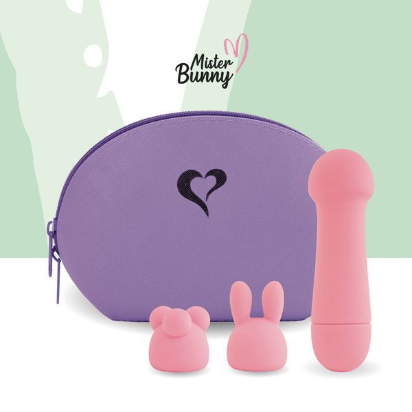 Мінівібратор FeelzToys Mister Bunny Pink з двома насадками SO4437