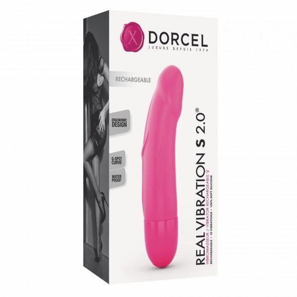 Вібратор Dorcel Real Vibration S Magenta 2.0, діаметр 3,7см, перезаряджається, для точки G SO3564