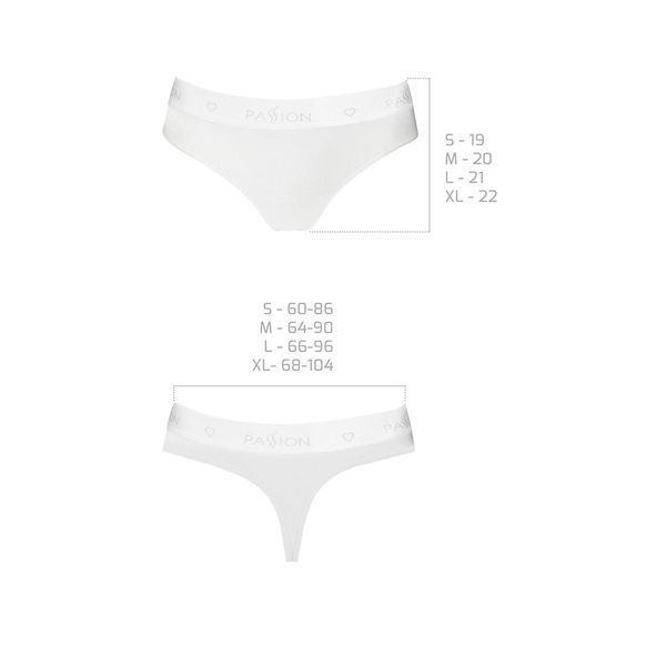 Трусики-бразилиана из хлопка Passion PS005 PANTIES XL, white SO4226