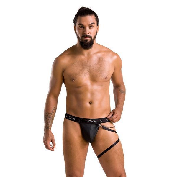 Чоловічі трусики танга з підв&rsquo;язкою Passion 058 THONG BILL XXL/XXXL Black SO7638
