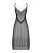Полупрозрачная длинная сорочка Obsessive Estiqua chemise XL/2XL, черный, ассиметричный крой SO7264 фото 6