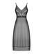 Полупрозрачная длинная сорочка Obsessive Estiqua chemise XL/2XL, черный, ассиметричный крой SO7264 фото 5