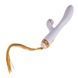 Вибратор-кролик с пульсацией и флоггером LOCKINK SEVANDA Whip Vibrating Massage Wand, бело-золотой SX0904 фото 1