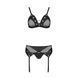 Комплект белья Passion NESSY SET S/M black, бюстгальтер, пояс для чулок, стринги SO8458 фото 3