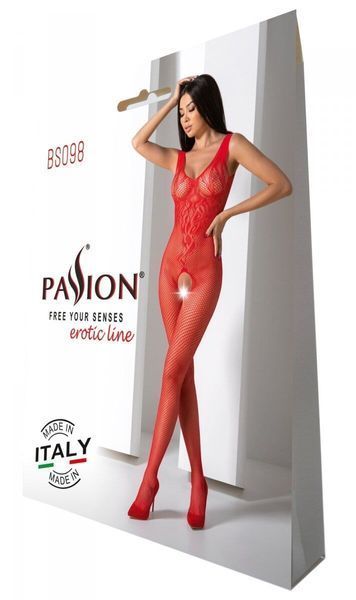 Бодистокинг с крыльями Passion BS098 One Size, red, средняя сетка, открытый доступ SO8936