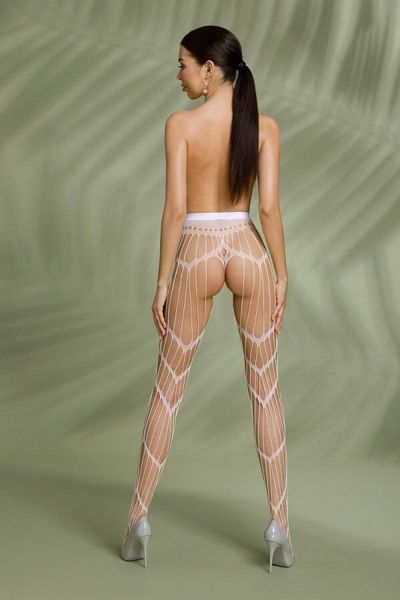 Эротические колготки-бодистокинг Passion ECO S006 white SO9707