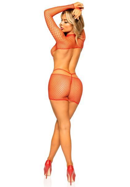Leg Avenue Cut Out mini dress OS Red SO7962