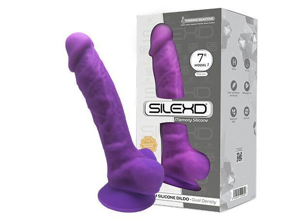 Фалоімітатор SilexD Johnny Purple (MODEL 1 size 7in), двошаровий, силікон+Silexpan, діаметр 3,8 см SO8210